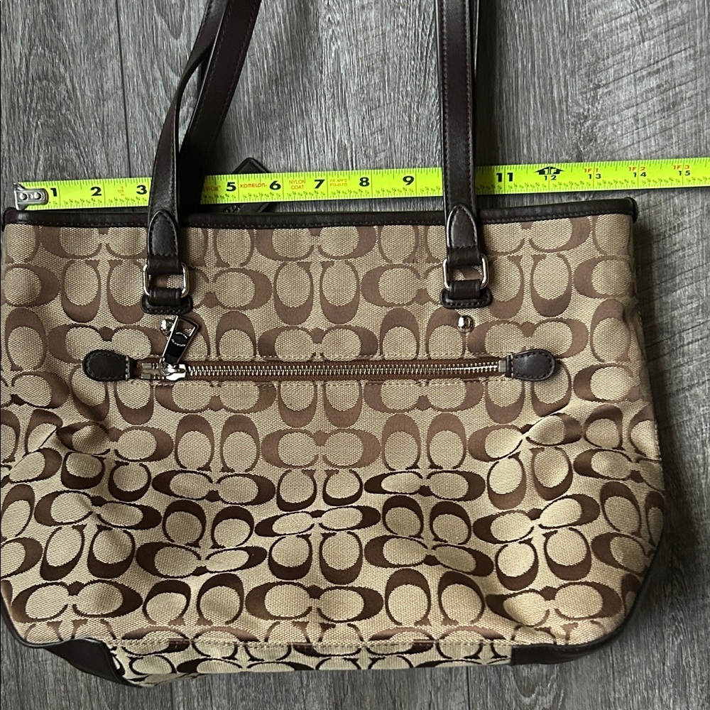 Coach Tan and Brown Signature Tote - Picture 3 of 9